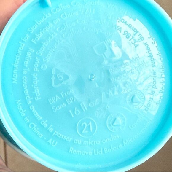 2 - Starbucks Reusable Grande 16 oz Hot Cold Cup Cups Bright Orange Baby Blue - Picture 8 of 13